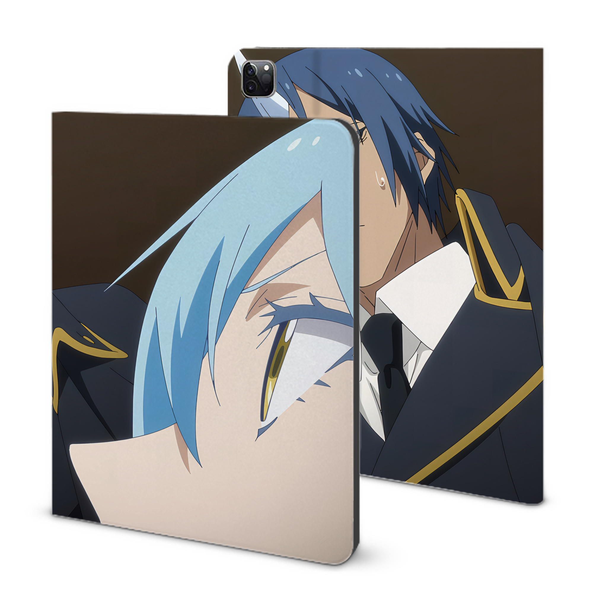 （画像用） 転スラ Regarding Reincarnated to Slime IPad ケース ブック型 PUレザー TPU 耐衝撃 軽量 薄型 ペン収納なし 全面保護 IPad 各モデル対応